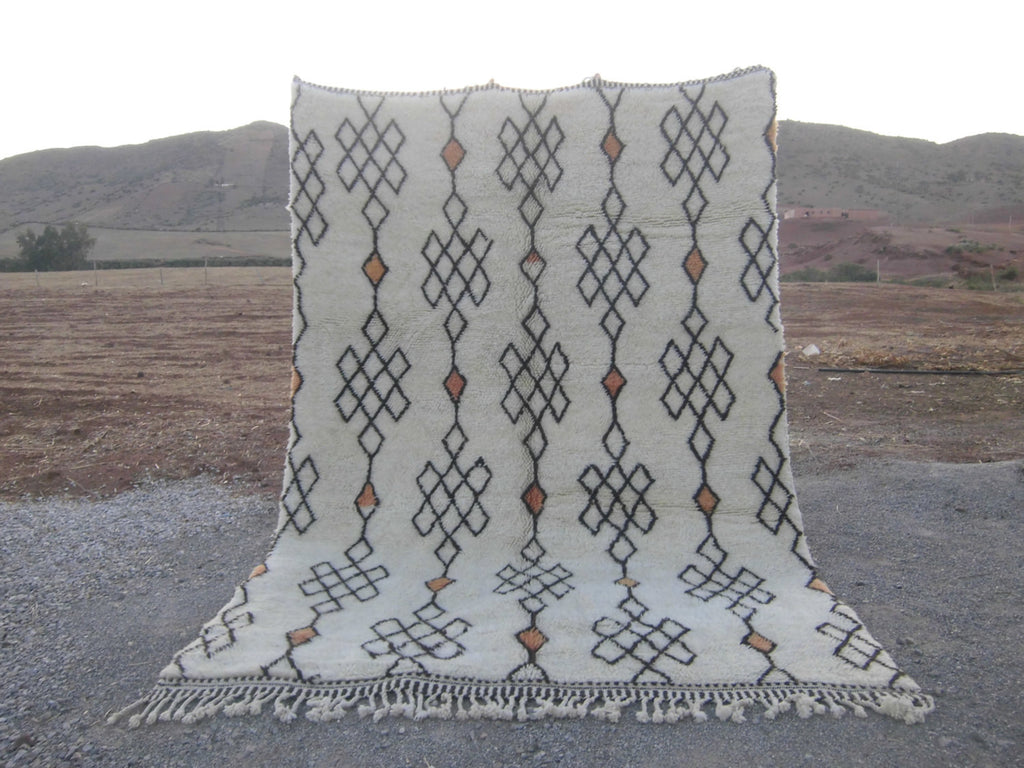 Hand Knotted Geometric Beni Ourain Rug